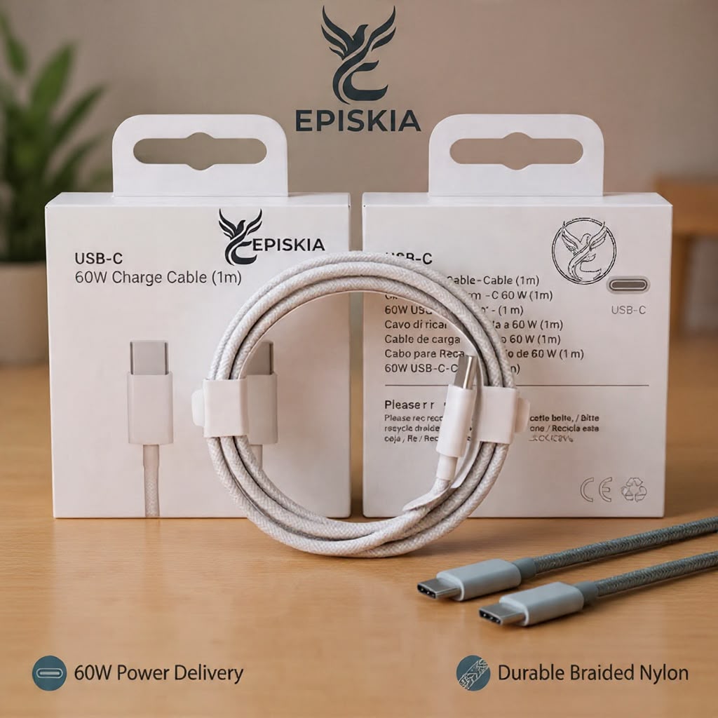 EPISKIA USB-C 60W Charge Cable (1m)